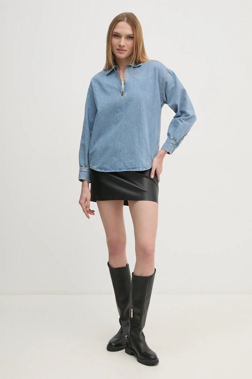 Джинсова блузка Pepe Jeans NOVA жіноча однотонна PL304985