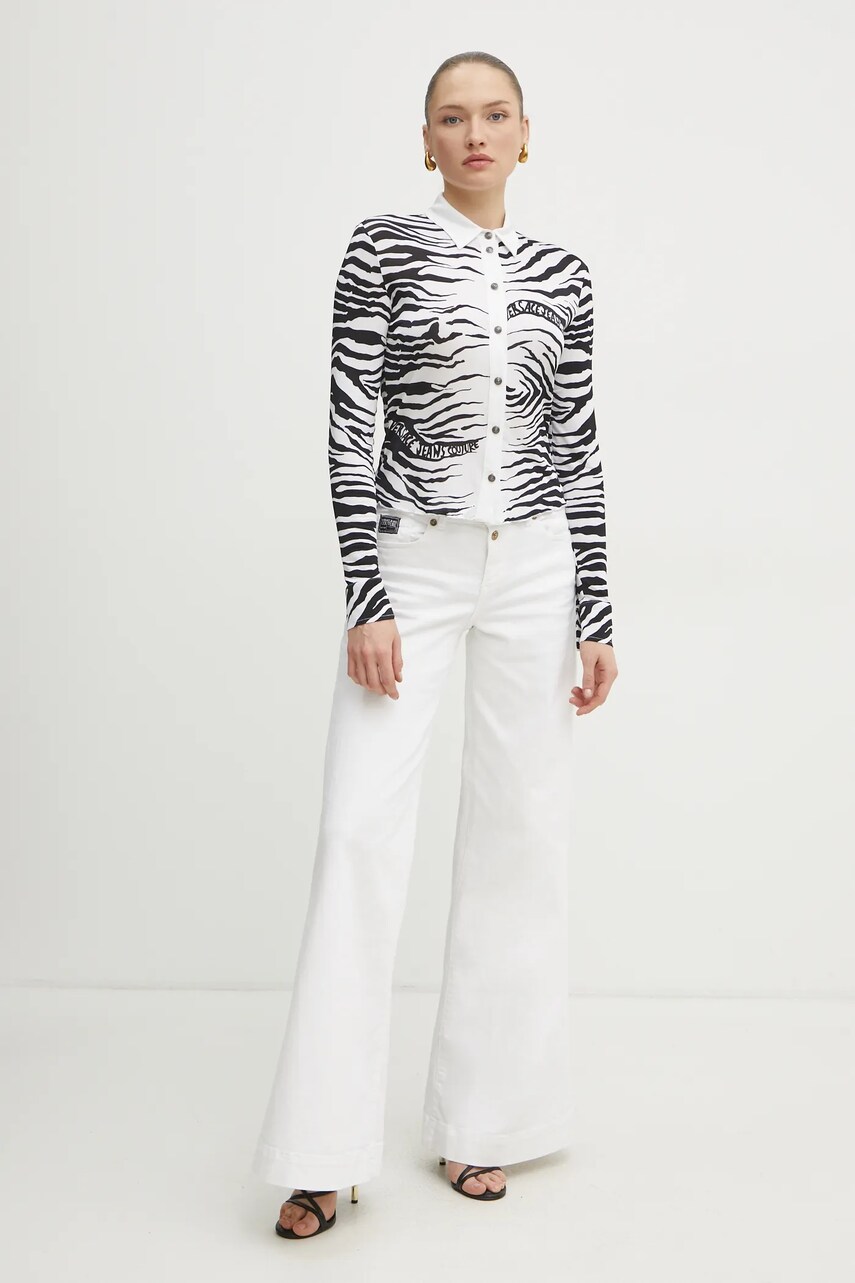 Сорочка Versace Jeans Couture жіноча колір білий regular класичний комір 78HAL2P3 JS468