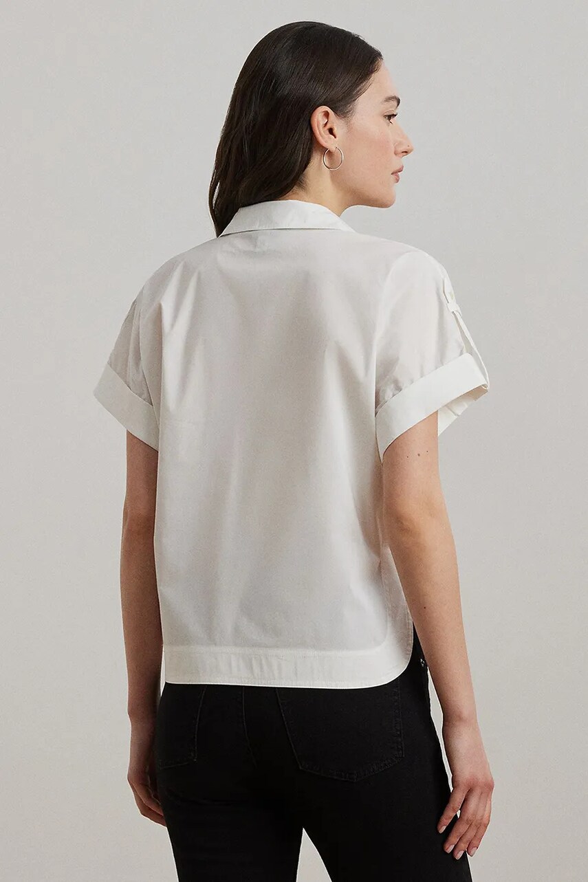 Сорочка Lauren Ralph Lauren жіноча колір білий relaxed класичний комір 200966988