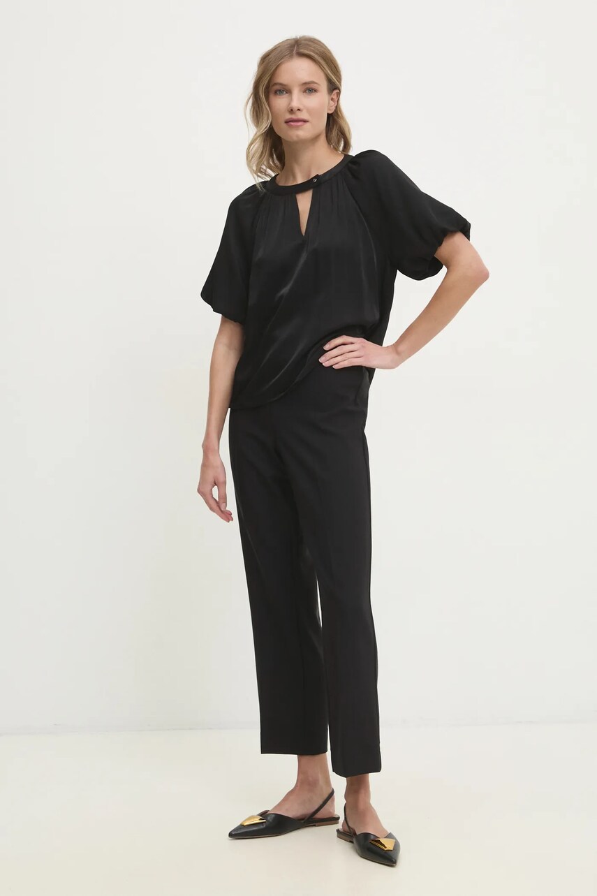 Купити Блузка Dkny жіноча колір чорний однотонна P4KANZ50 – головне зображення