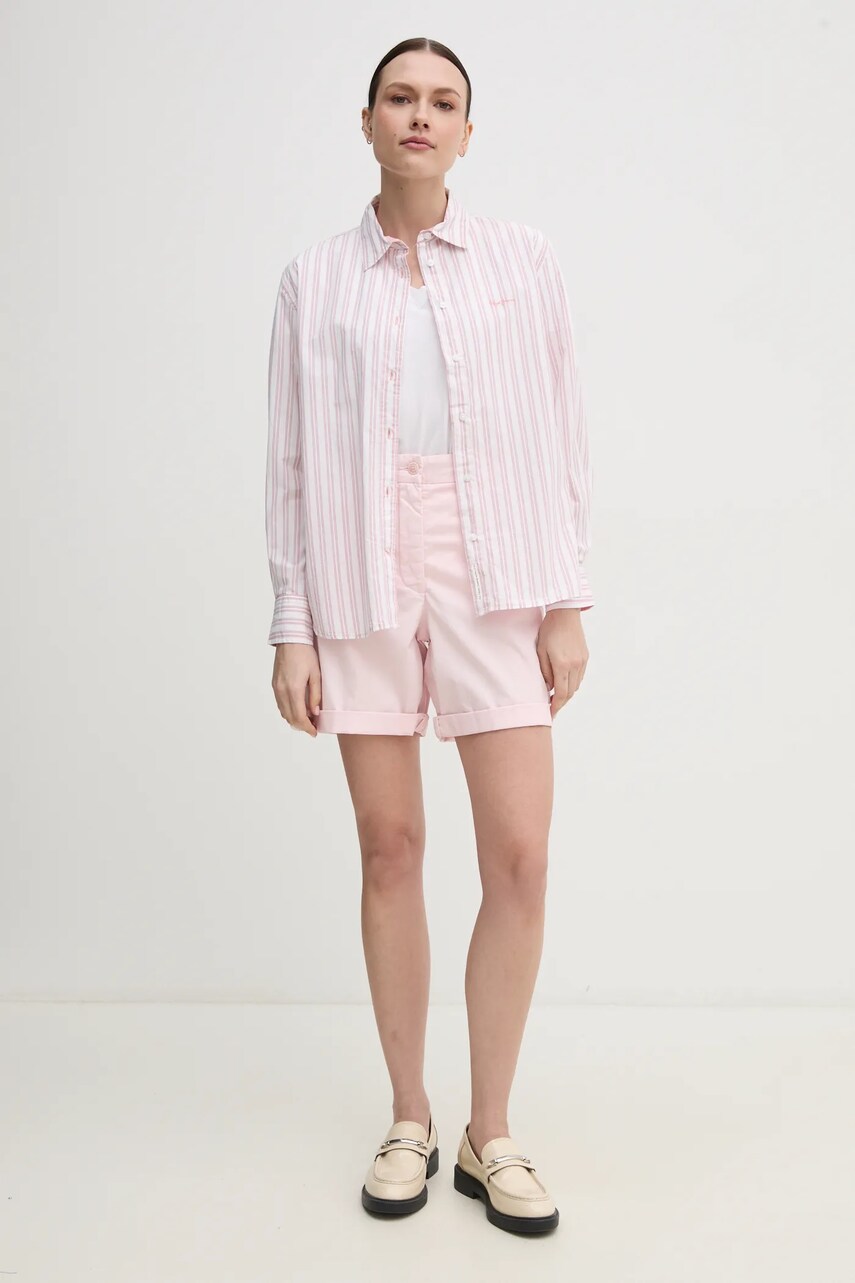 Бавовняна сорочка Pepe Jeans CLEVER жіноча колір білий regular класичний комір PL305002