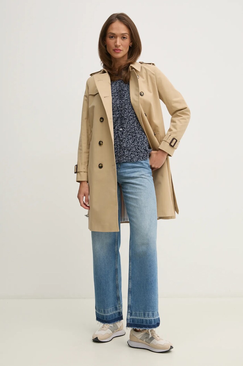 Сорочка Pepe Jeans CAMILA жіноча колір синій regular зі стійкою PL305007