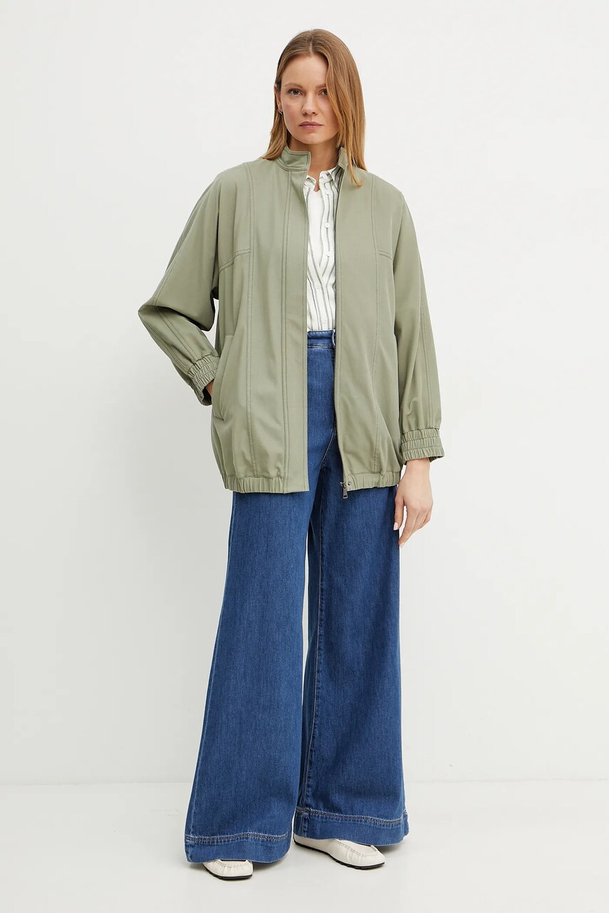 Сорочка з льону Weekend Max Mara жіноча колір білий regular класичний комір 2515111052600