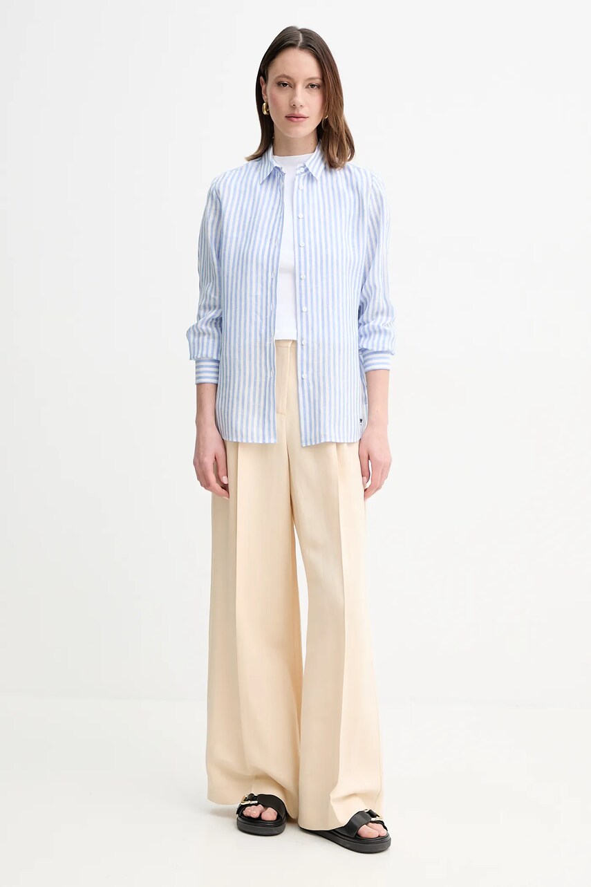 Сорочка з льону Weekend Max Mara жіноча regular класичний комір 2515111052600