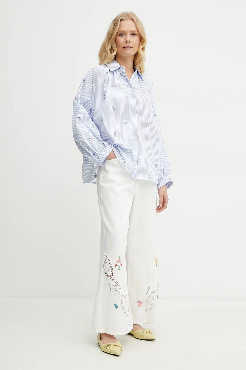 Бавовняна сорочка Weekend Max Mara жіноча relaxed класичний комір 2515111132600