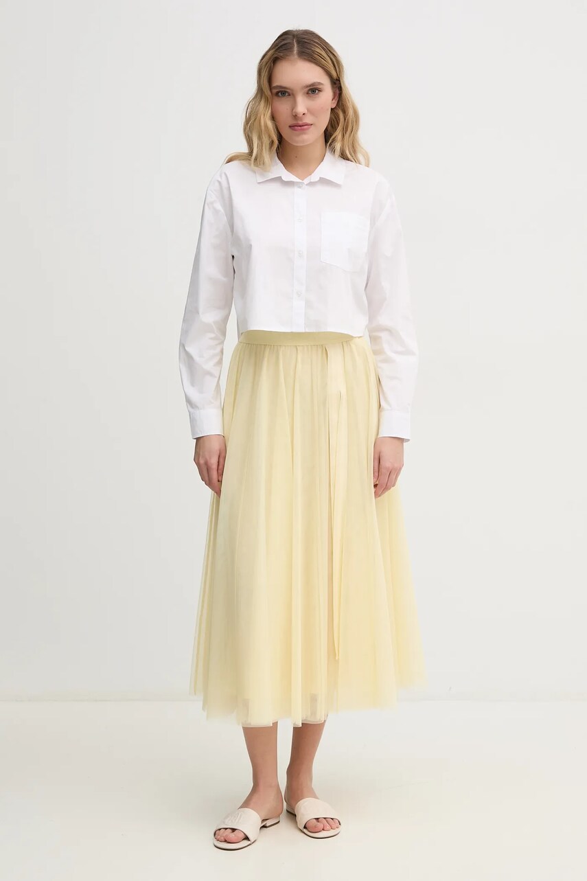 Бавовняна сорочка Dkny жіноча колір білий relaxed класичний комір DJ5W2027