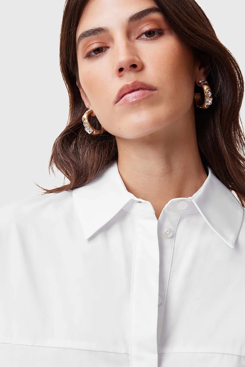 Бавовняна сорочка AllSaints TORIA жіноча колір білий relaxed класичний комір W087PC
