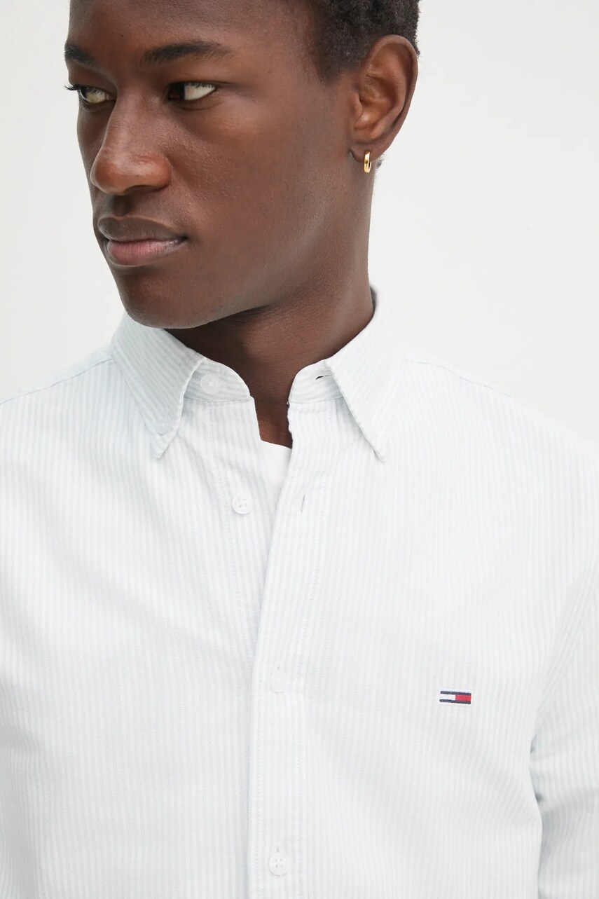 Бавовняна сорочка Tommy Jeans чоловіча slim комір button-down DM0DM20668