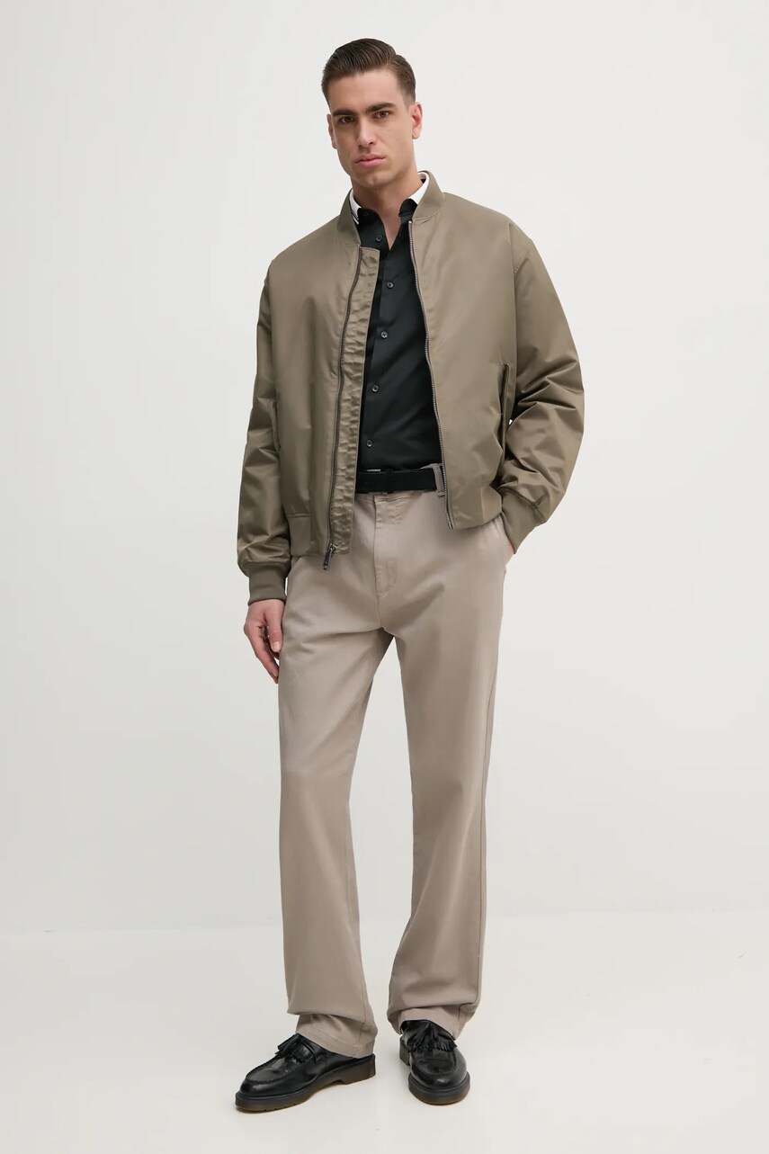 Сорочка Armani Exchange чоловіча колір зелений slim класичний комір XM000198 AF10192