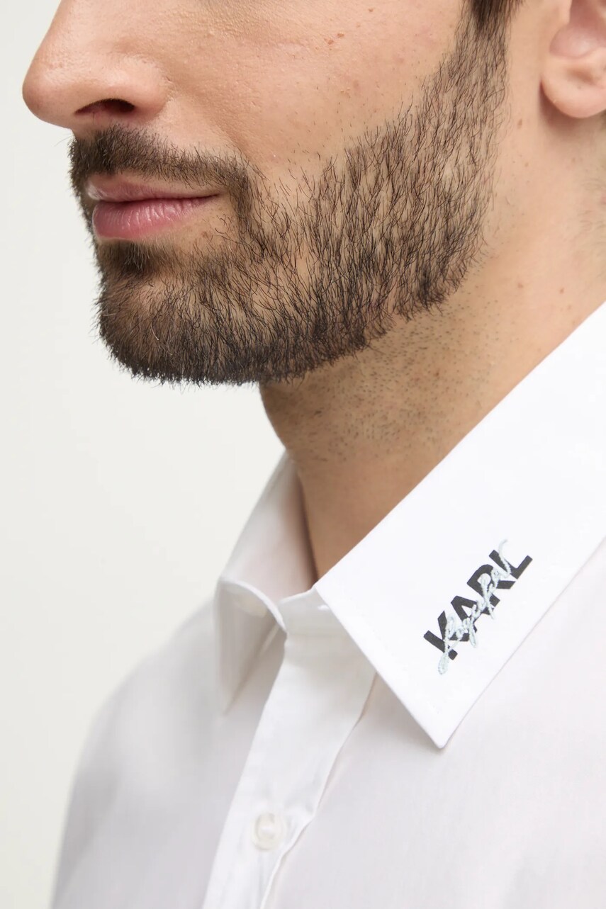 Сорочка Karl Lagerfeld чоловіча колір бежевий regular класичний комір 551600.605991