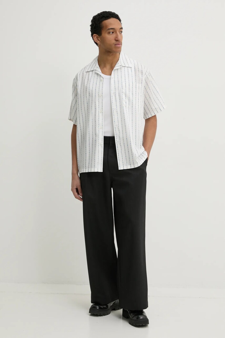 Бавовняна сорочка MSGM чоловіча колір білий relaxed класичний комір 3840ME17X.257052
