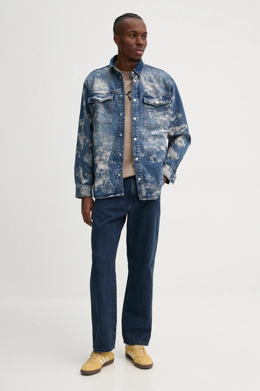 Джинсова сорочка Karl Lagerfeld Jeans чоловіча relaxed класичний комір A1M16013