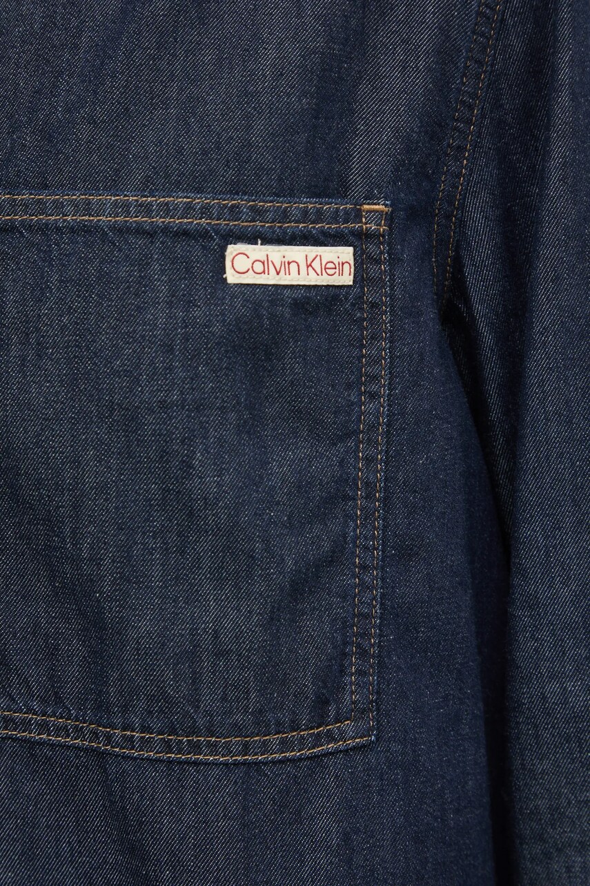 Сорочка Calvin Klein Jeans чоловіча колір синій regular класичний комір J30J326584