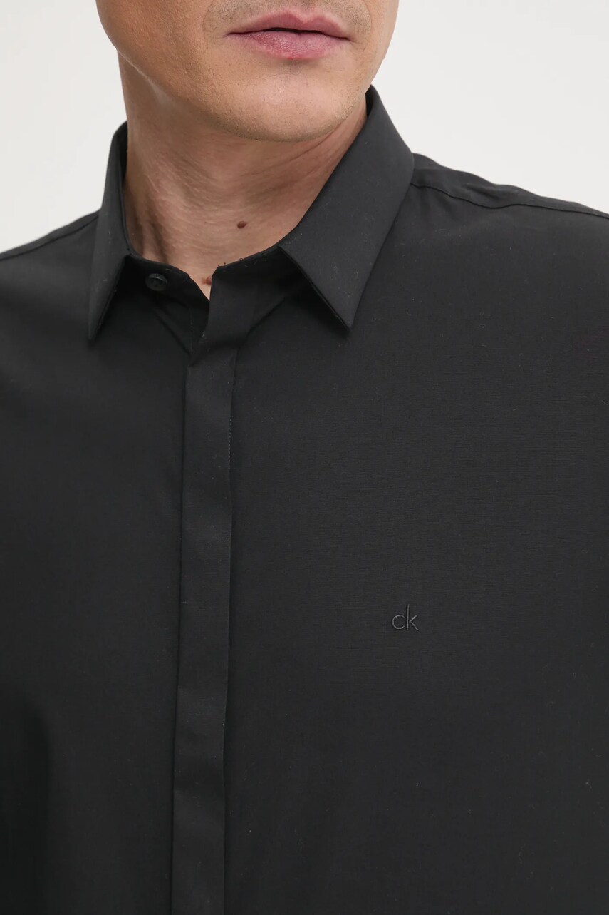Сорочка Calvin Klein чоловіча колір чорний slim класичний комір K10K109891