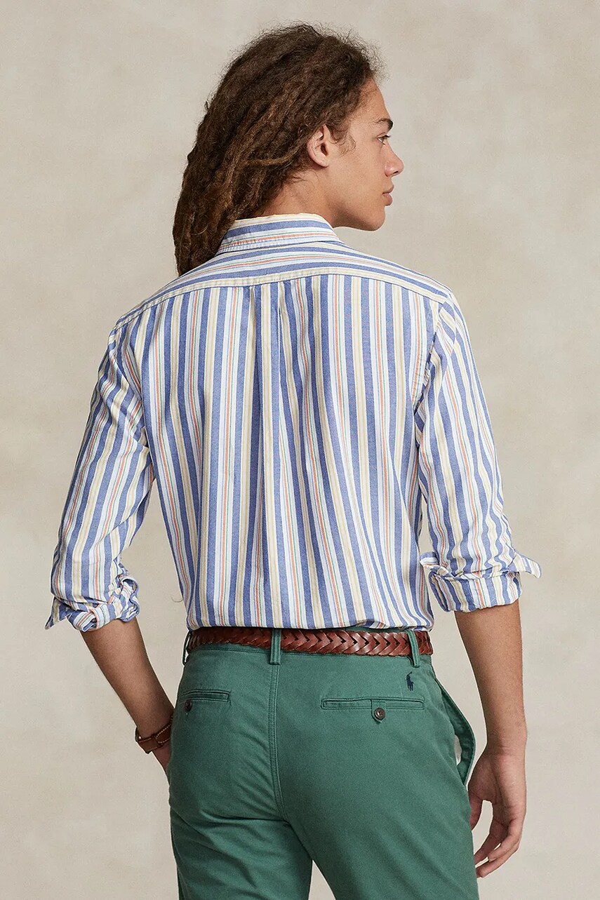 Бавовняна сорочка Polo Ralph Lauren чоловіча relaxed комір button-down 710928920