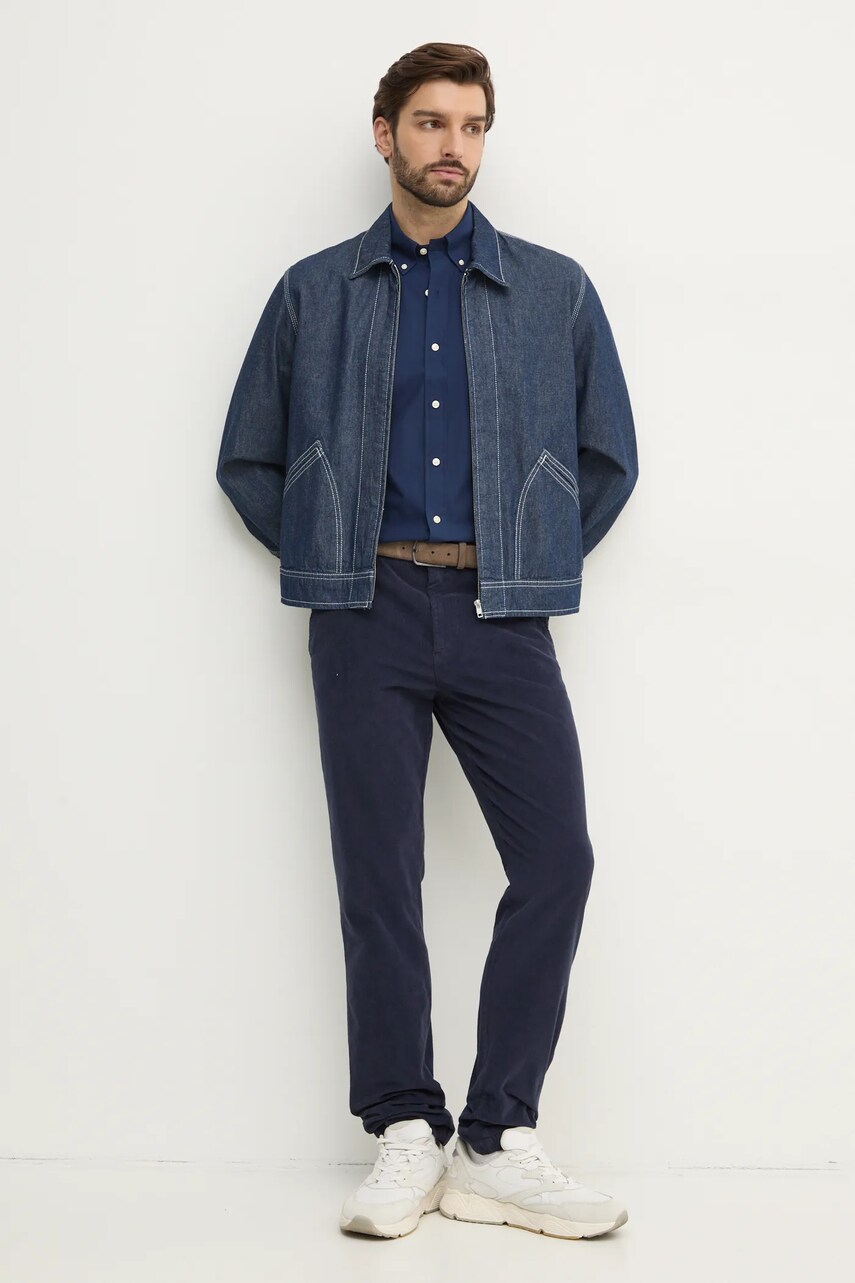 Бавовняна сорочка Polo Ralph Lauren чоловіча колір синій regular комір button-down 710945315