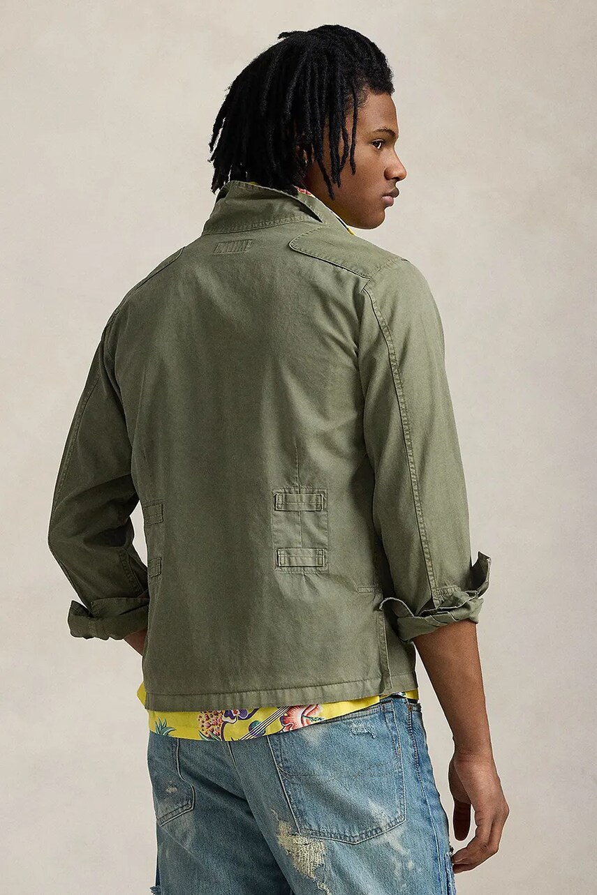 Бавовняна сорочка Polo Ralph Lauren чоловіча колір зелений regular класичний комір 710956947