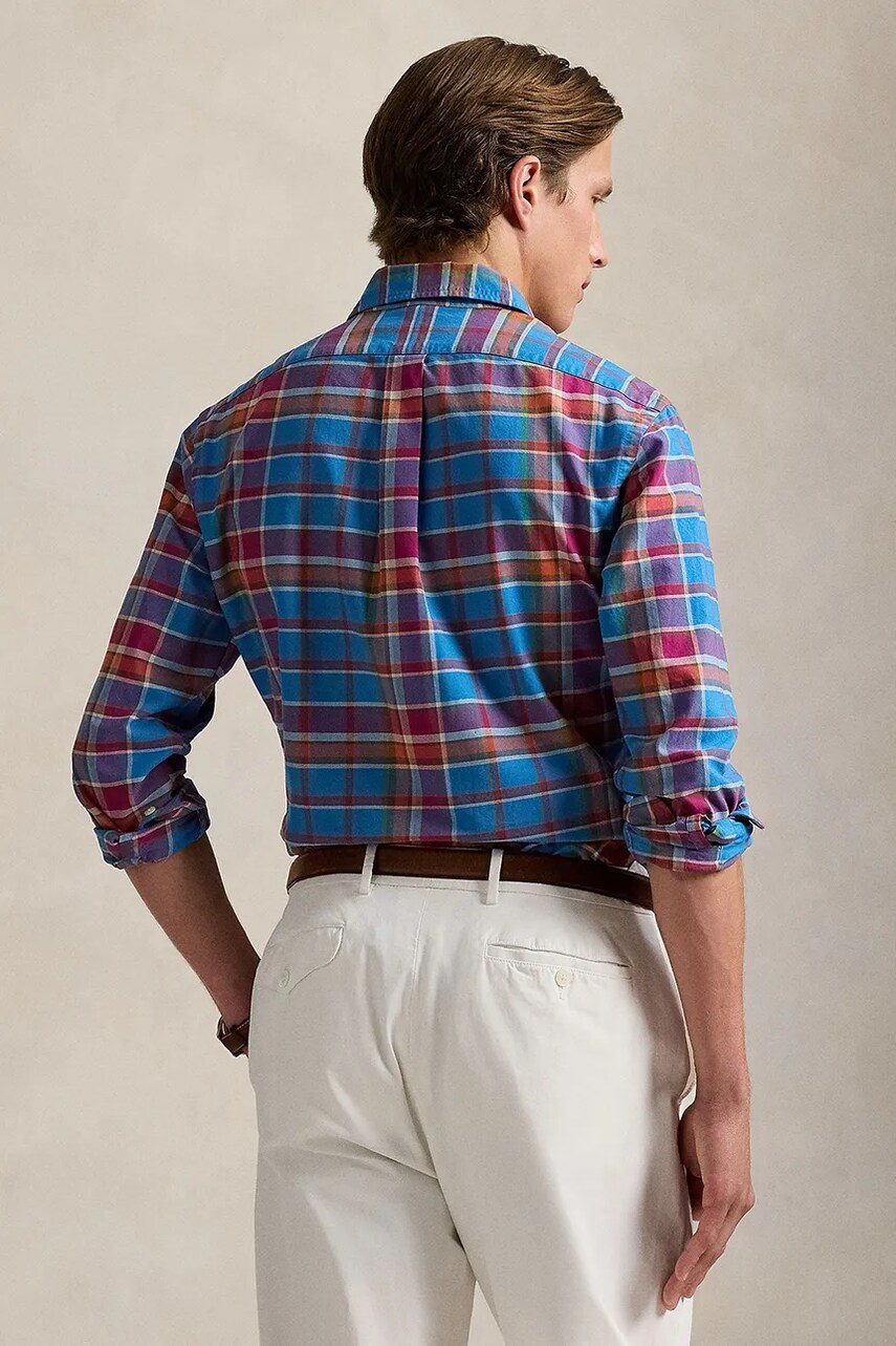 Бавовняна сорочка Polo Ralph Lauren чоловіча regular класичний комір 710961339