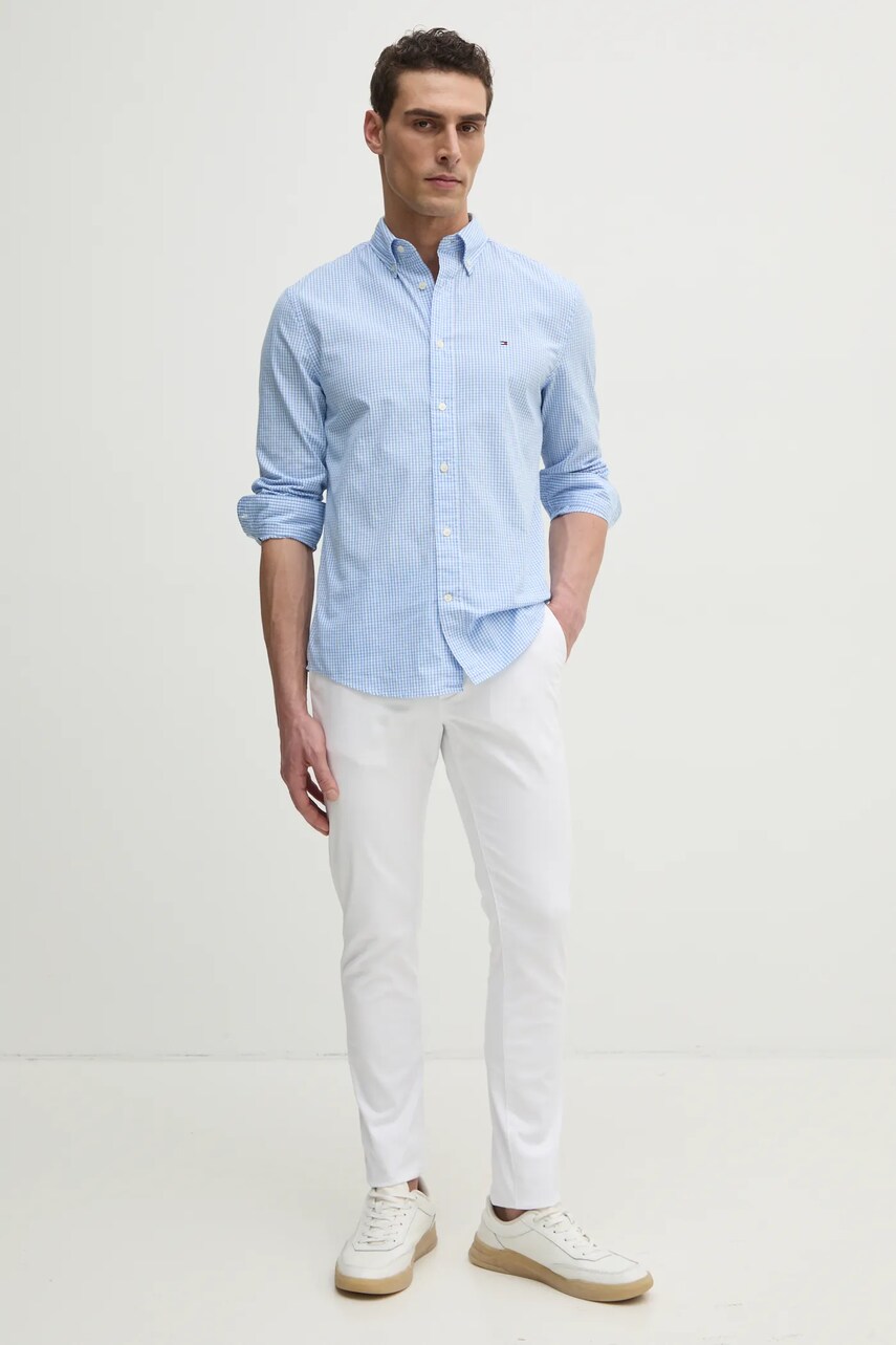 Бавовняна сорочка Tommy Hilfiger чоловіча regular комір button-down MW0MW37548