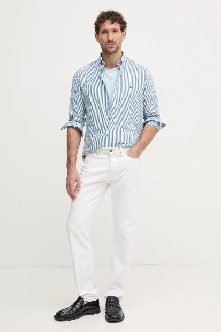 Бавовняна сорочка Tommy Hilfiger чоловіча regular комір button-down MW0MW37549