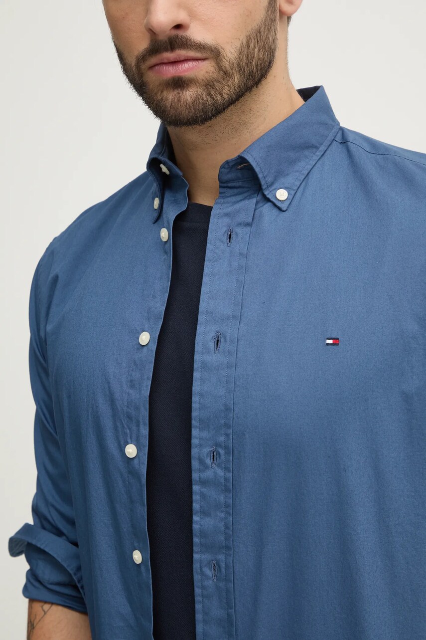 Бавовняна сорочка Tommy Hilfiger чоловіча regular комір button-down MW0MW37550