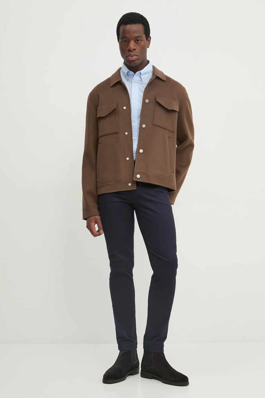 Бавовняна сорочка Tommy Hilfiger чоловіча regular комір button-down MW0MW37554