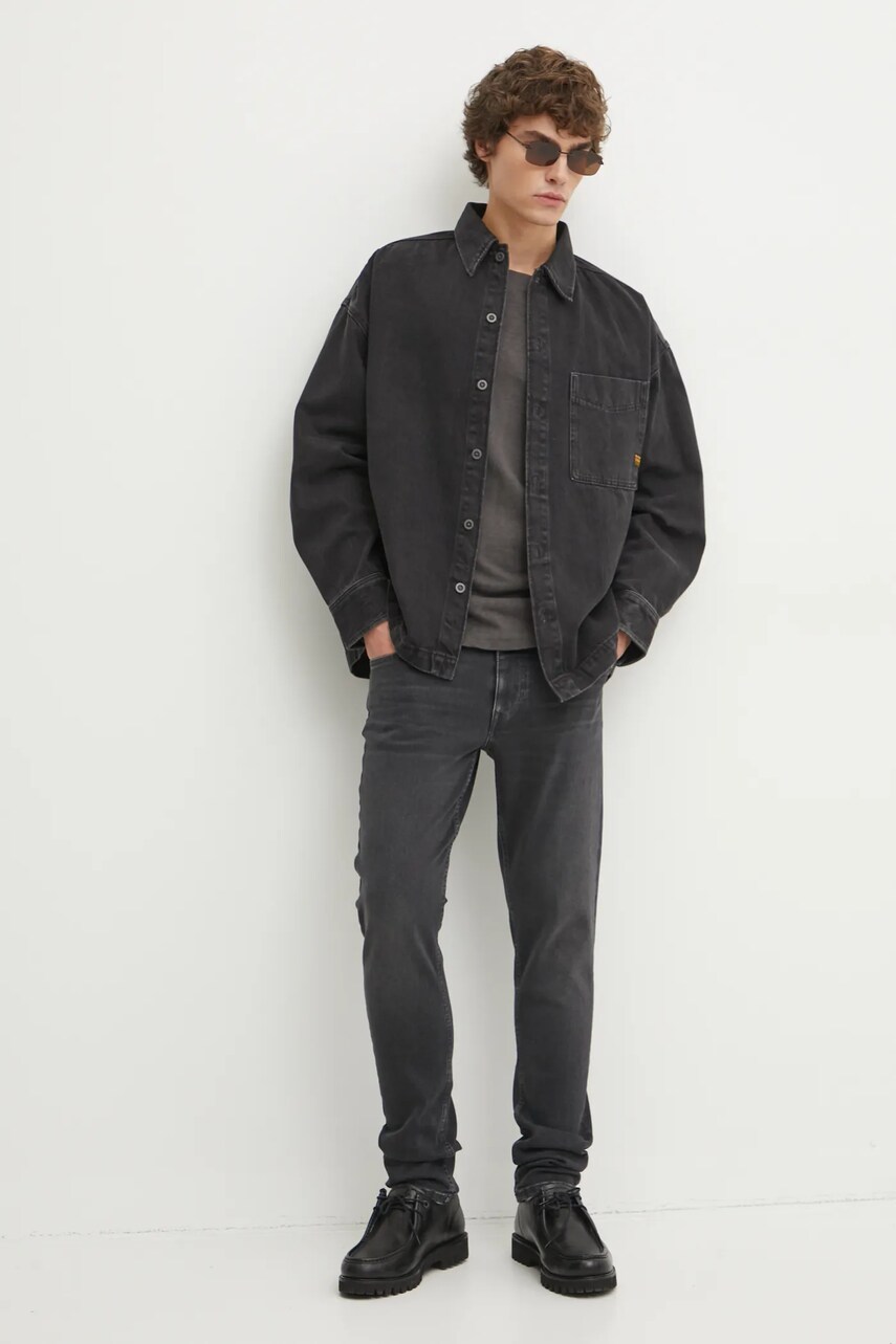 Джинсова сорочка G-Star Raw чоловіча колір чорний relaxed класичний комір D23007-D772