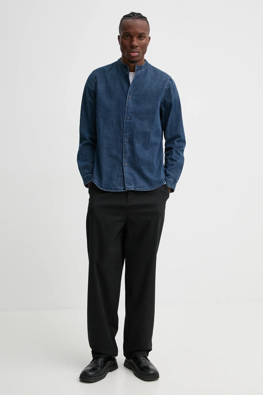 Бавовняна сорочка G-Star Raw чоловіча regular зі стійкою D25157-D252