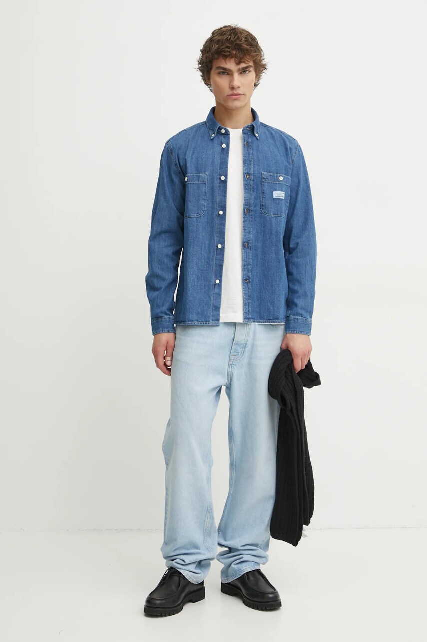 Бавовняна сорочка Marc O'Polo чоловіча regular комір button-down 5000005503