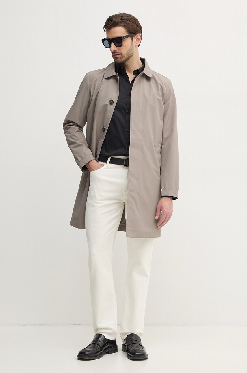 Сорочка Armani Exchange чоловіча колір чорний regular класичний комір XM000339 AF10192
