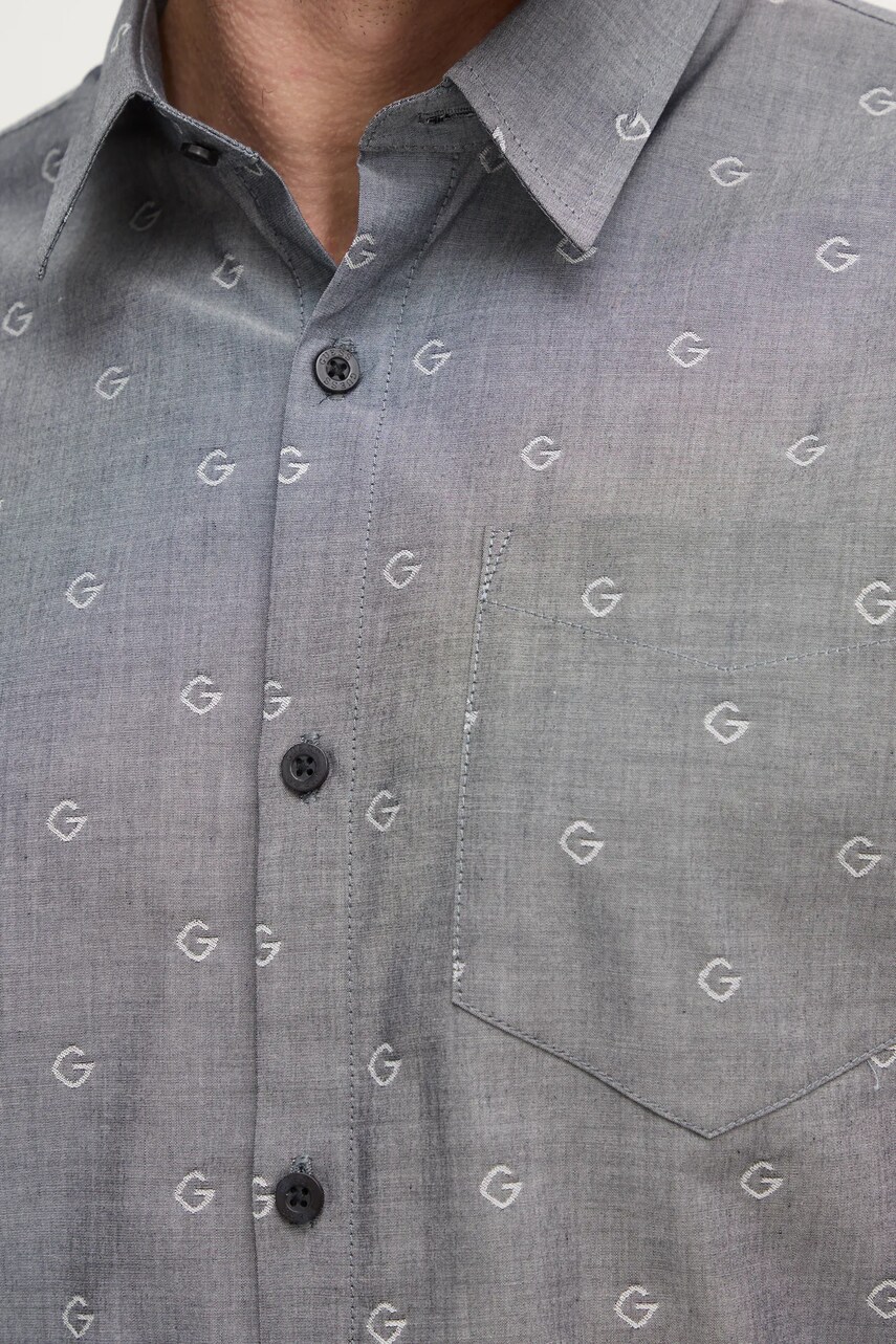 Сорочка Guess COLLINS чоловіча колір сірий slim класичний комір M5RH05 WFXX1