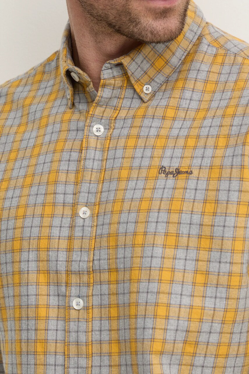 Бавовняна сорочка Pepe Jeans ARCHIE чоловіча колір сірий regular комір button-down PM308812