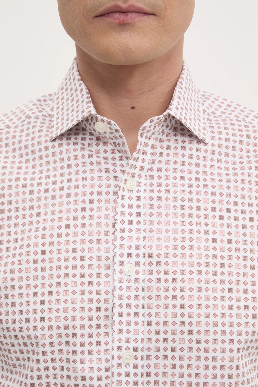 Сорочка Hackett London чоловіча колір білий slim класичний комір HM3010132