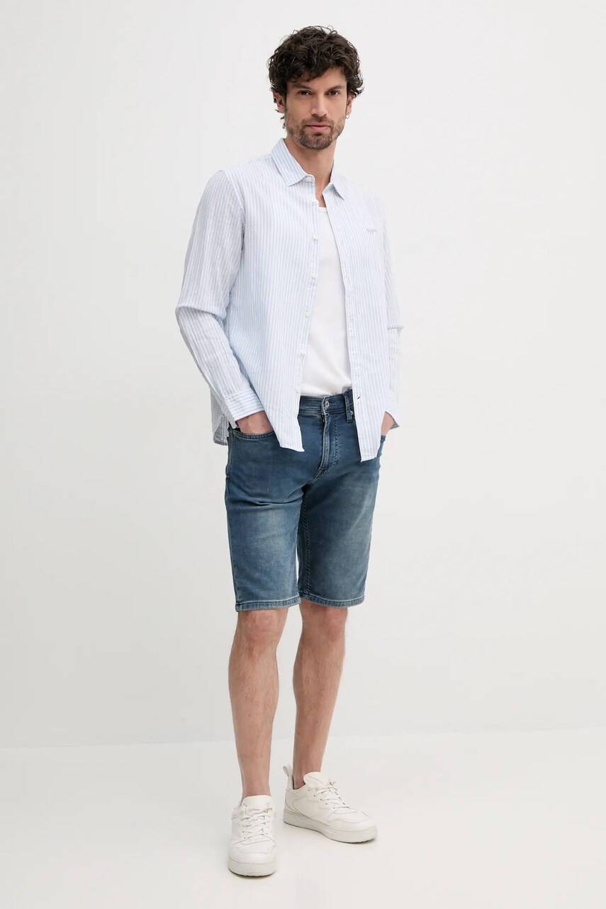 Сорочка з льону Pepe Jeans ARMANDO чоловіча regular класичний комір PM309028
