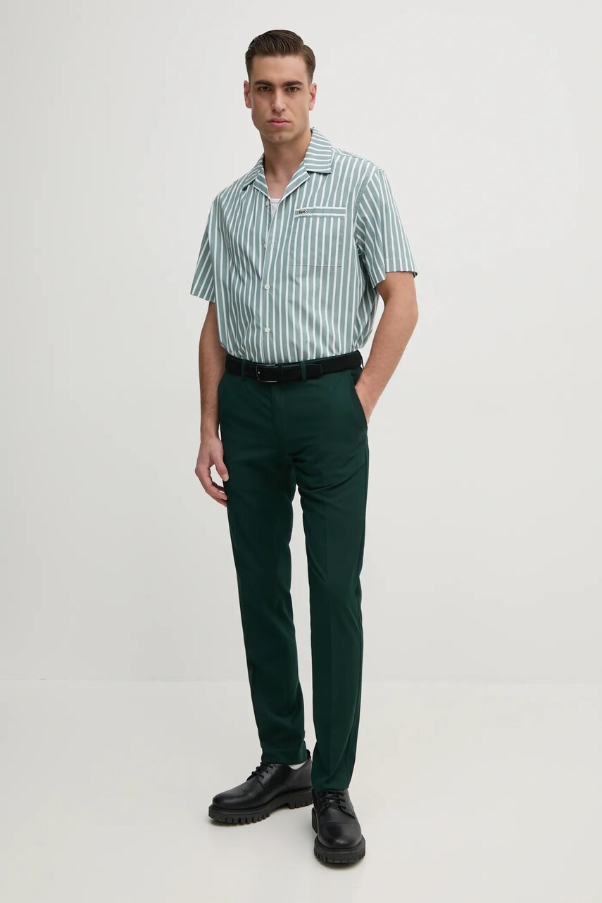 Сорочка Lacoste чоловіча колір зелений relaxed CH9083