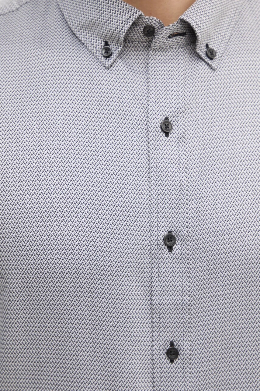 Бавовняна сорочка Michael Kors чоловіча колір чорний slim комір button-down CR5400HGXG
