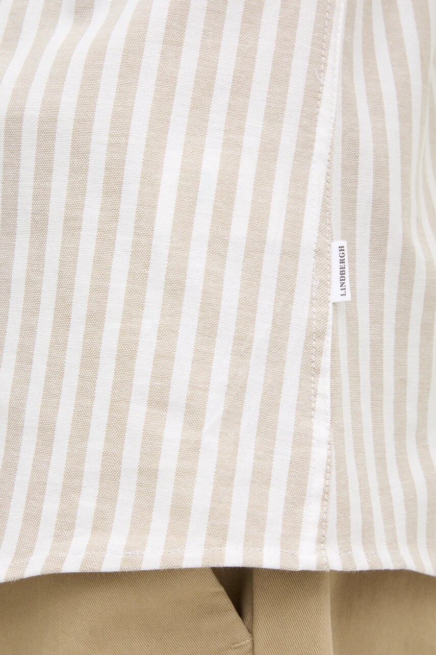Сорочка Lindbergh чоловіча колір бежевий regular комір button-down 30-203536