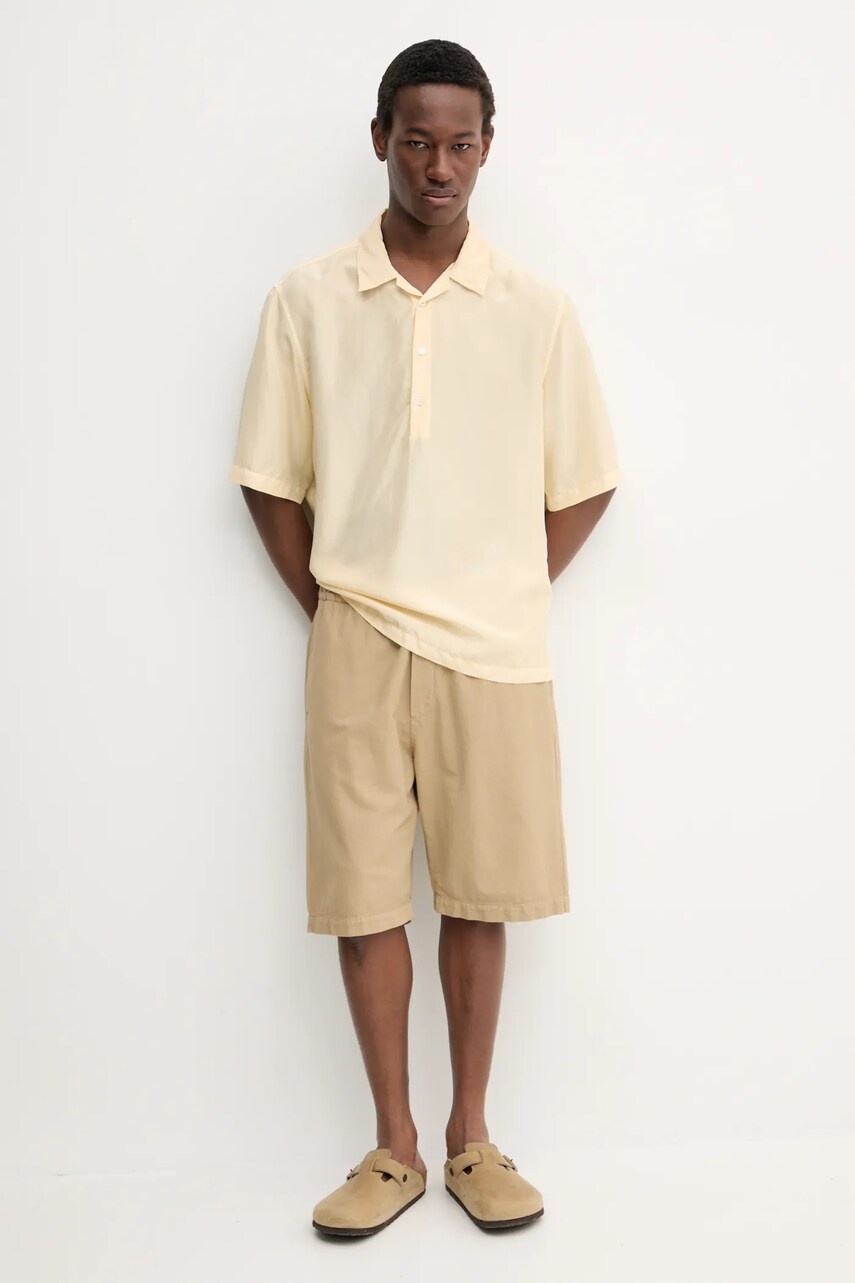 Поло BARENA VENEZIA Camicia Mola чоловіче колір жовтий однотонне CAU5072.4134