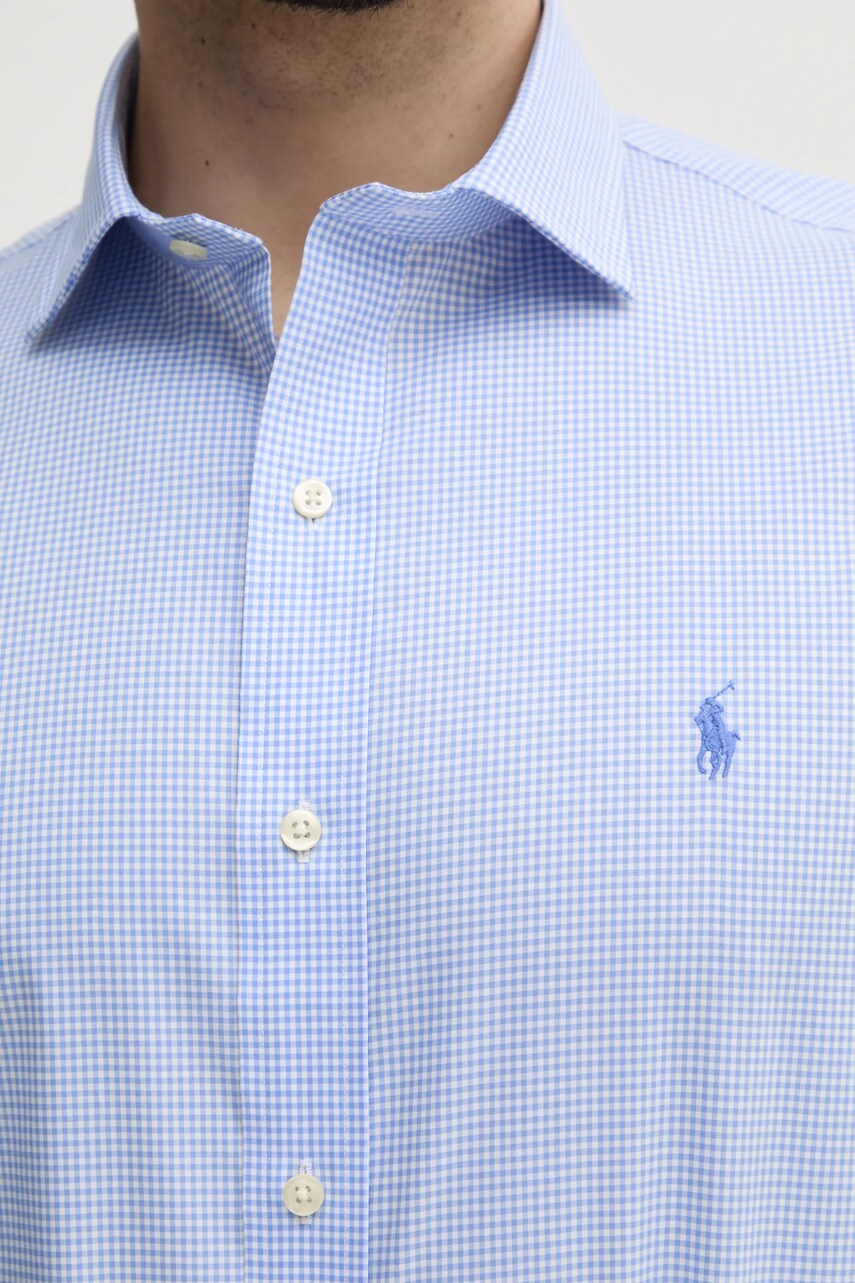 Бавовняна сорочка Polo Ralph Lauren чоловіча regular з італійським коміром 712969006