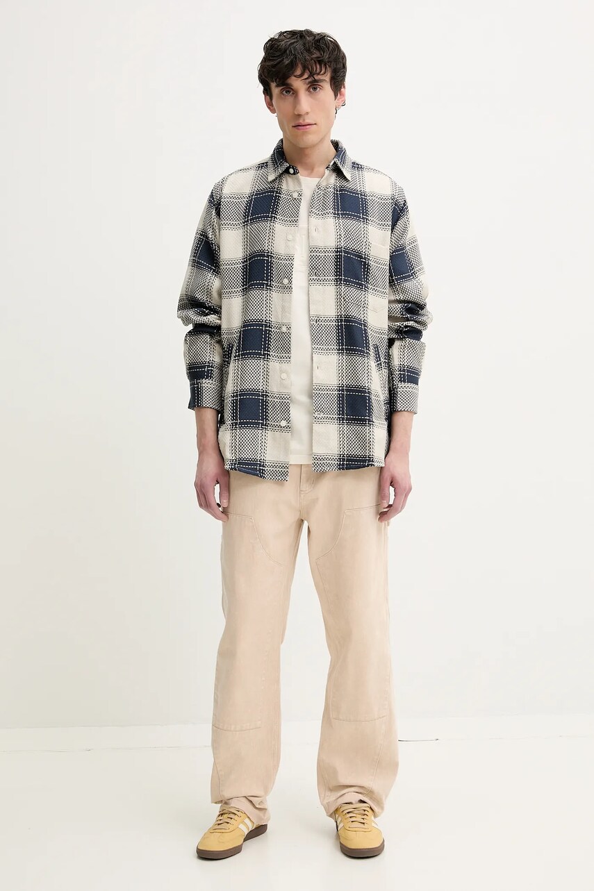 Бавовняна сорочка Desigual LUMBERJACK чоловіча колір синій regular класичний комір 25SMCW08