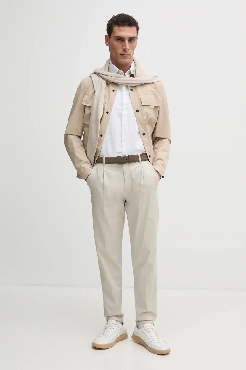 Сорочка Calvin Klein чоловіча колір білий slim класичний комір K10K114360