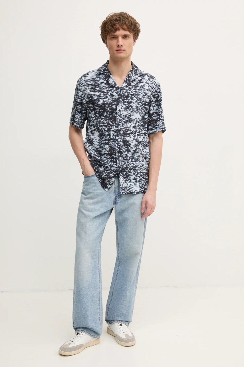 Сорочка Calvin Klein чоловіча колір чорний regular KM0KM01148