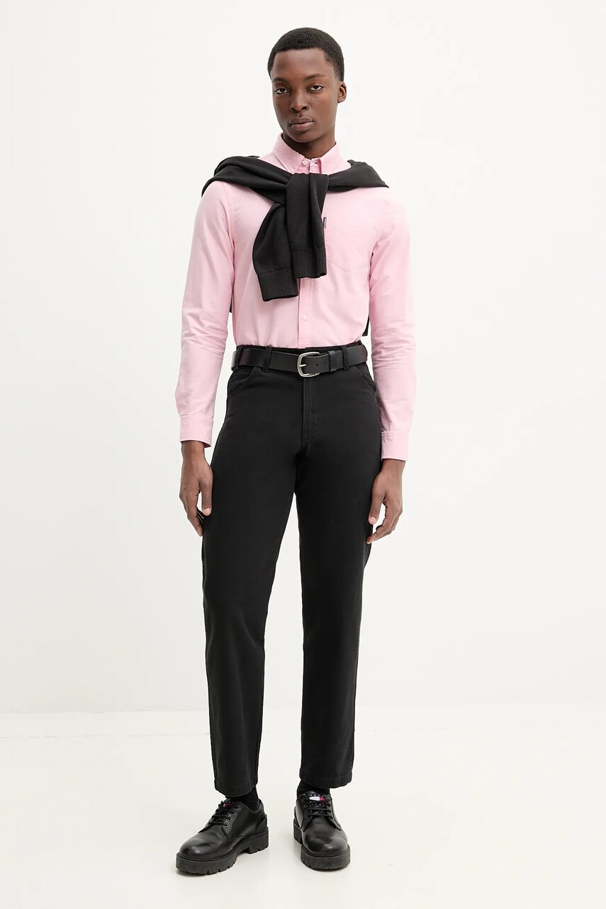 Бавовняна сорочка Superdry чоловіча колір рожевий regular комір button-down M4010991A-D9O