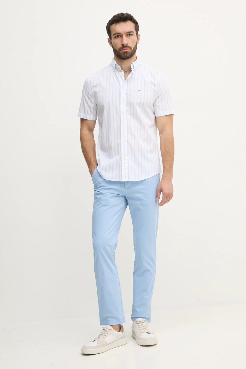 Бавовняна сорочка Tommy Hilfiger чоловіча regular комір button-down MW0MW37551