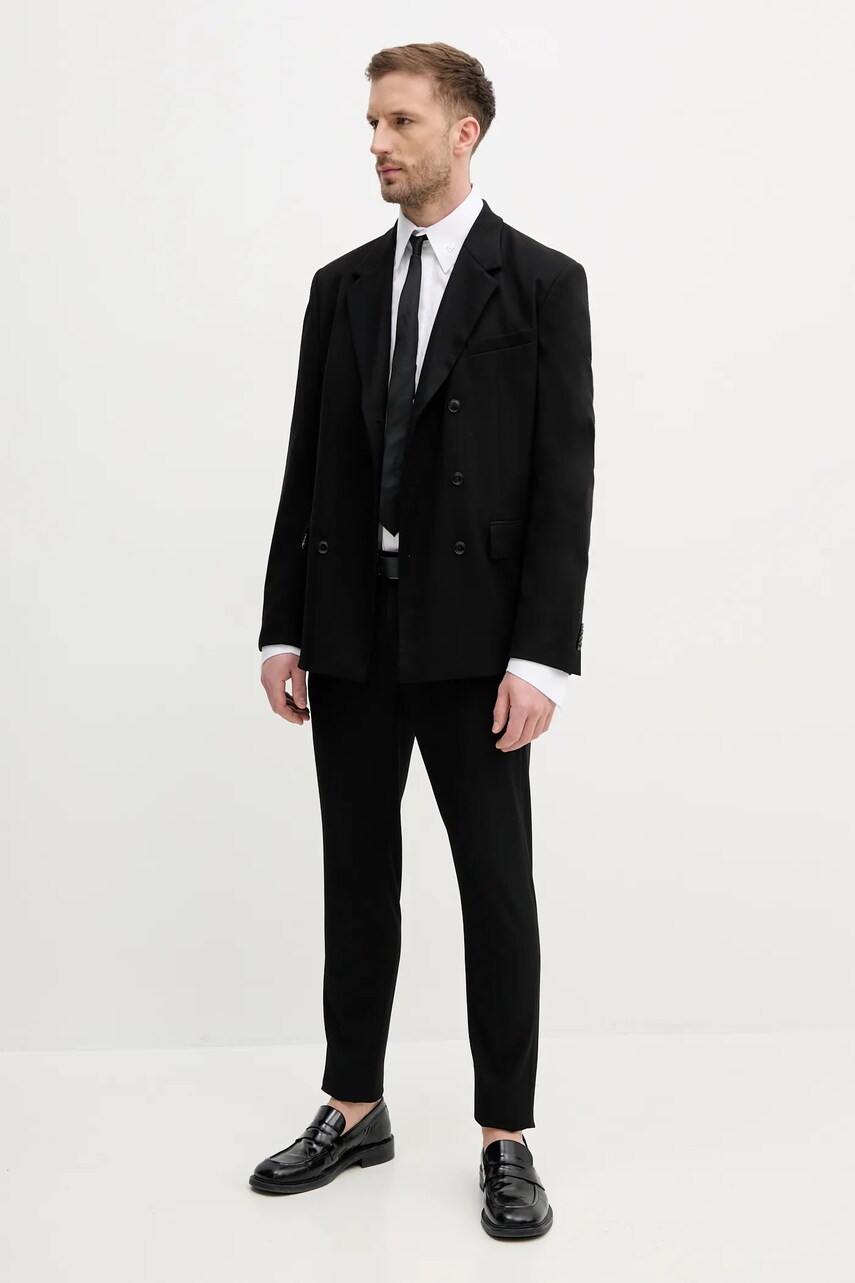 Бавовняна сорочка Karl Lagerfeld KL STUDIO чоловіча колір білий regular класичний комір 552699.605422