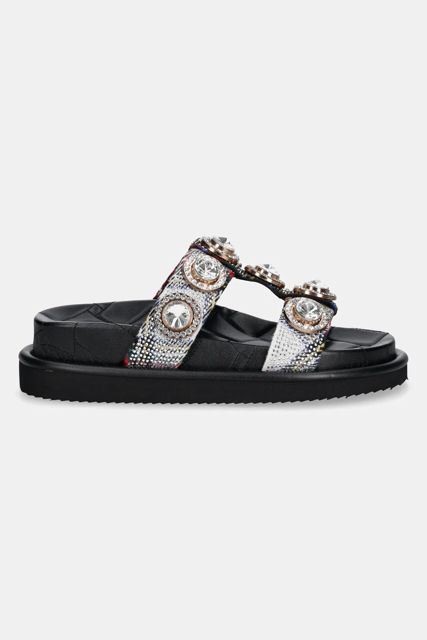 Шльопанці Kurt Geiger London Orson Crystal Sandal жіночі колір чорний на платформі 9107199609