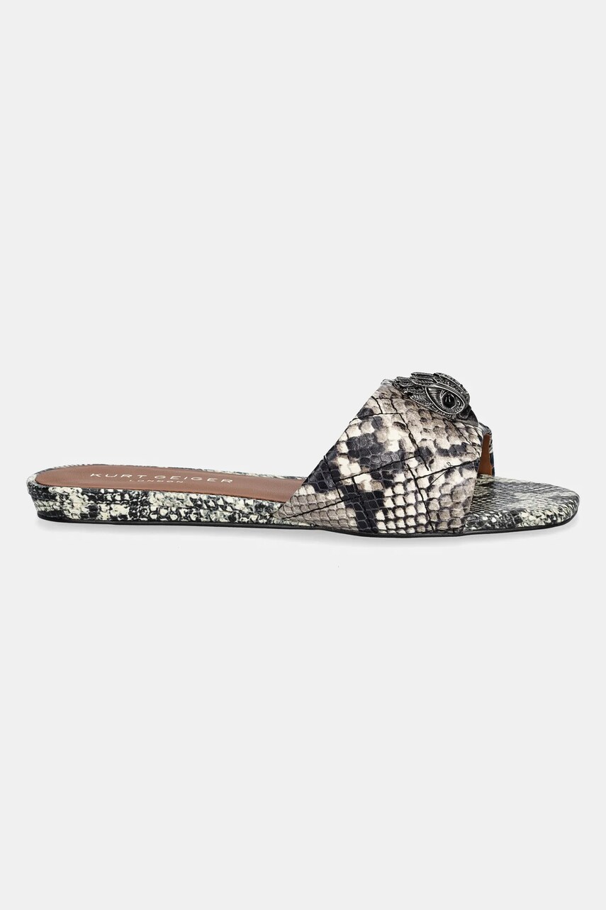 Шкіряні шльопанці Kurt Geiger London Kensington Flat Sandal жіночі колір бежевий 8496139719