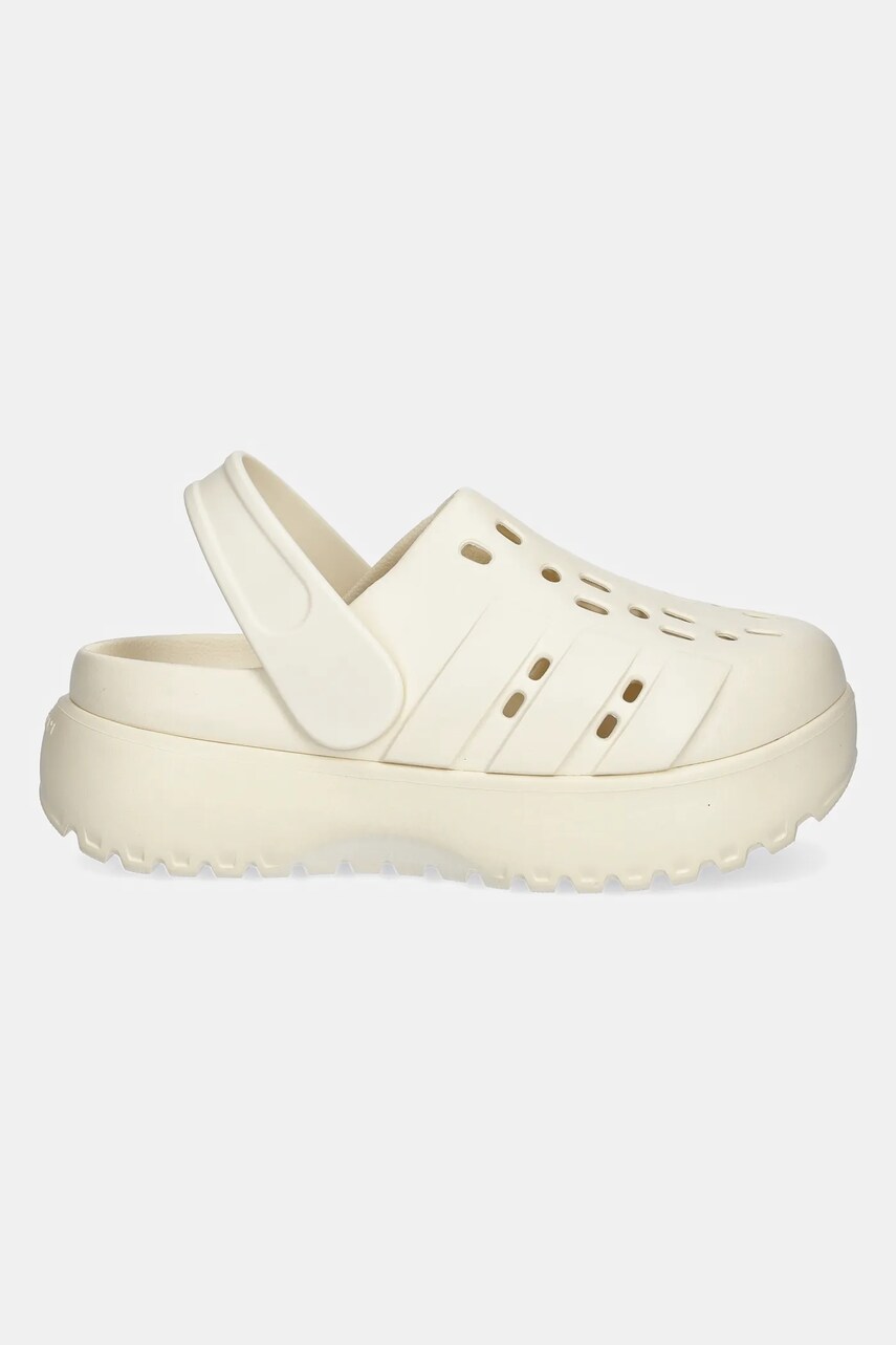 Шльопанці adidas Adilette Clog Platform жіночі колір бежевий на платформі JP7159