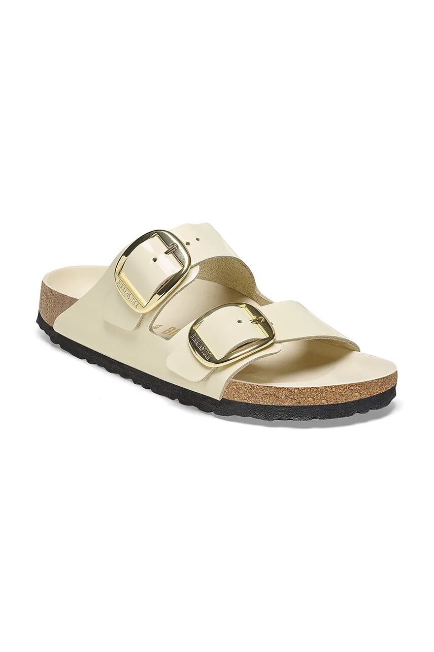 Шкіряні шльопанці Birkenstock Arizona Big Buckle жіночі колір бежевий 1026173