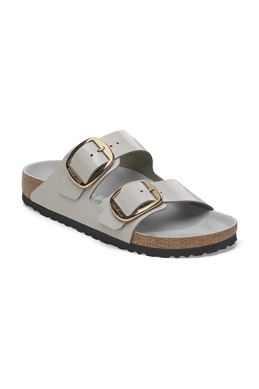 Шкіряні шльопанці Birkenstock Arizona Big Buckle жіночі колір сірий 1029391